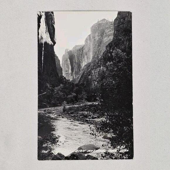 Other - Vintage Blank B&W Photo Post Card The Narrows Zion National Park